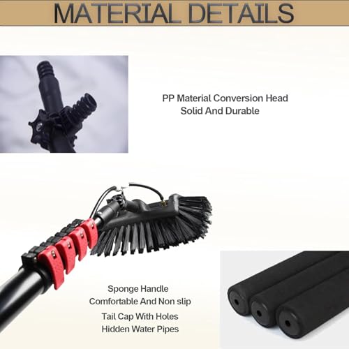 Balai télescopique pour vitres haute performance à brosse 5 faces