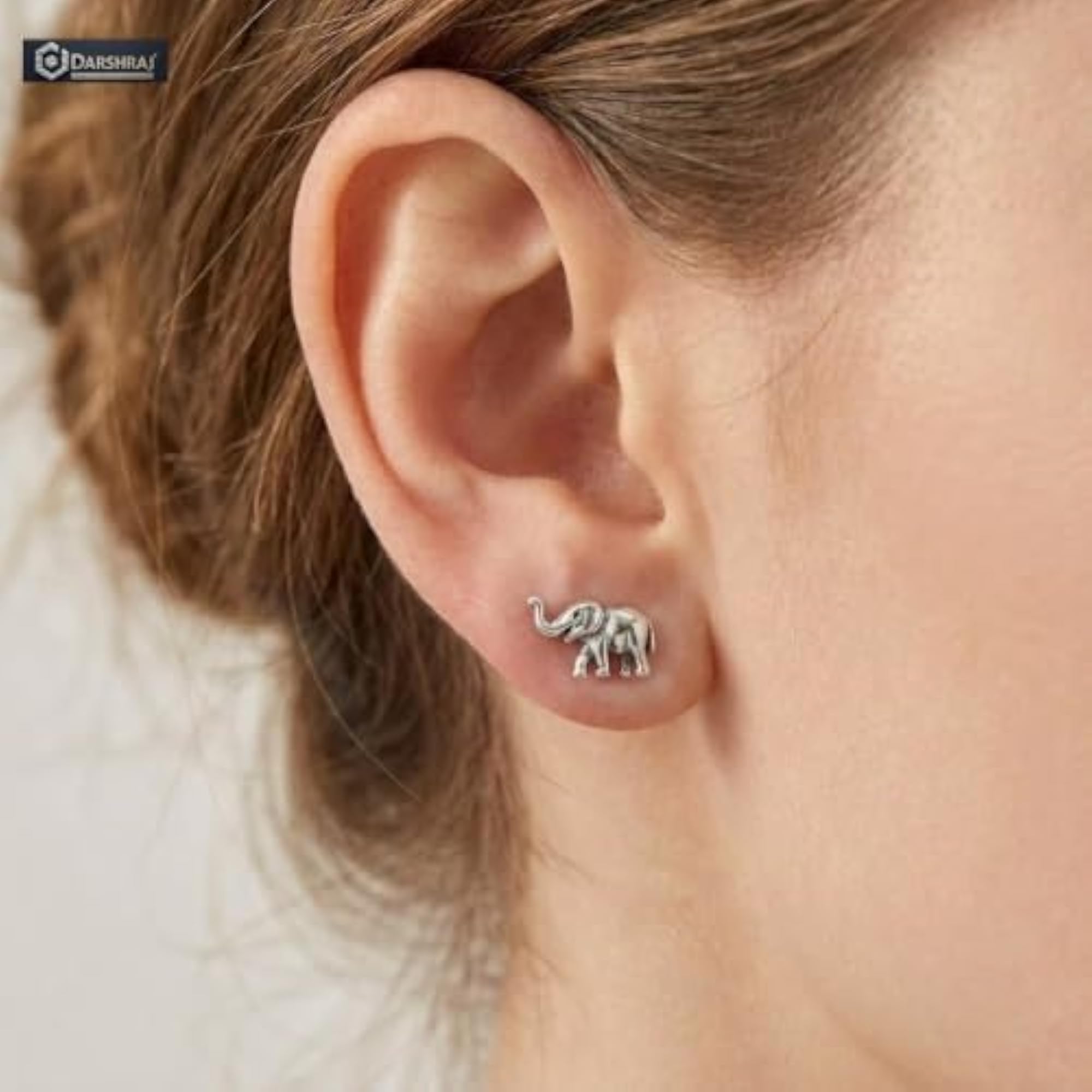 Women's 925 Sterling Silver Elephant Single Stud Earring