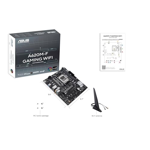 A620M-F GAMING WIFI, Scheda madre AMD mATX, DDR5, 2x M.2 PCIe 4.0, HDMI, 2.5Gb Ethernet, USB 3.2 Gen 1 Type-A, SafeSlot Core+, Q-DIMM, Q-LED Core, Q-Slot, 5X PROTECTION III, Armoury Crate - Scheda madre - Immagine 6