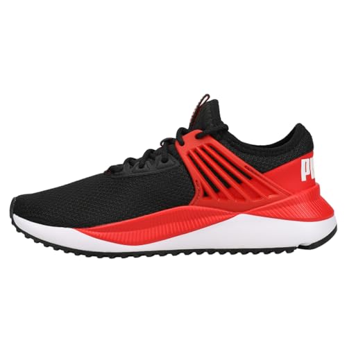 PUMA PUMA Pacer Future Sneaker, Black-High Risk Red White, 4.5 US Unisex Big Kid