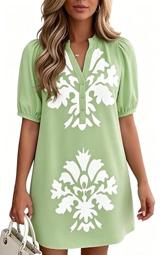 Vestido de verano para mujer con estampado y cinturón informal