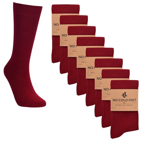 Fun Burgundy Colorful Novelty Socks for Men for Dress Casual Formal Groomsmen Wedding, 8 Pack