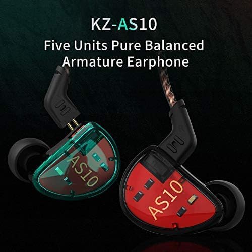 Miniatura 3 de KZ AS10 - Auriculares con 5 controladores de armadura equilibrada, auriculares con cancelación de ruido, auriculares con cable IEMS con cable