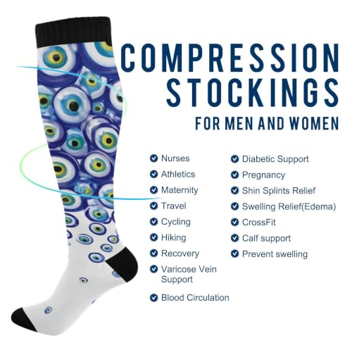 Image of Wusikd Halloween Black Cat Compression Socks for Women and Men Circulation Pumpkin Long Socks for Athletic Running 1