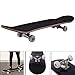 Sandinrayli Double Kick-Tail Complete Skateboard 7-Ply Canadian Maple Wood Deck, for Professionals, Amateurs or Beginners (Black)