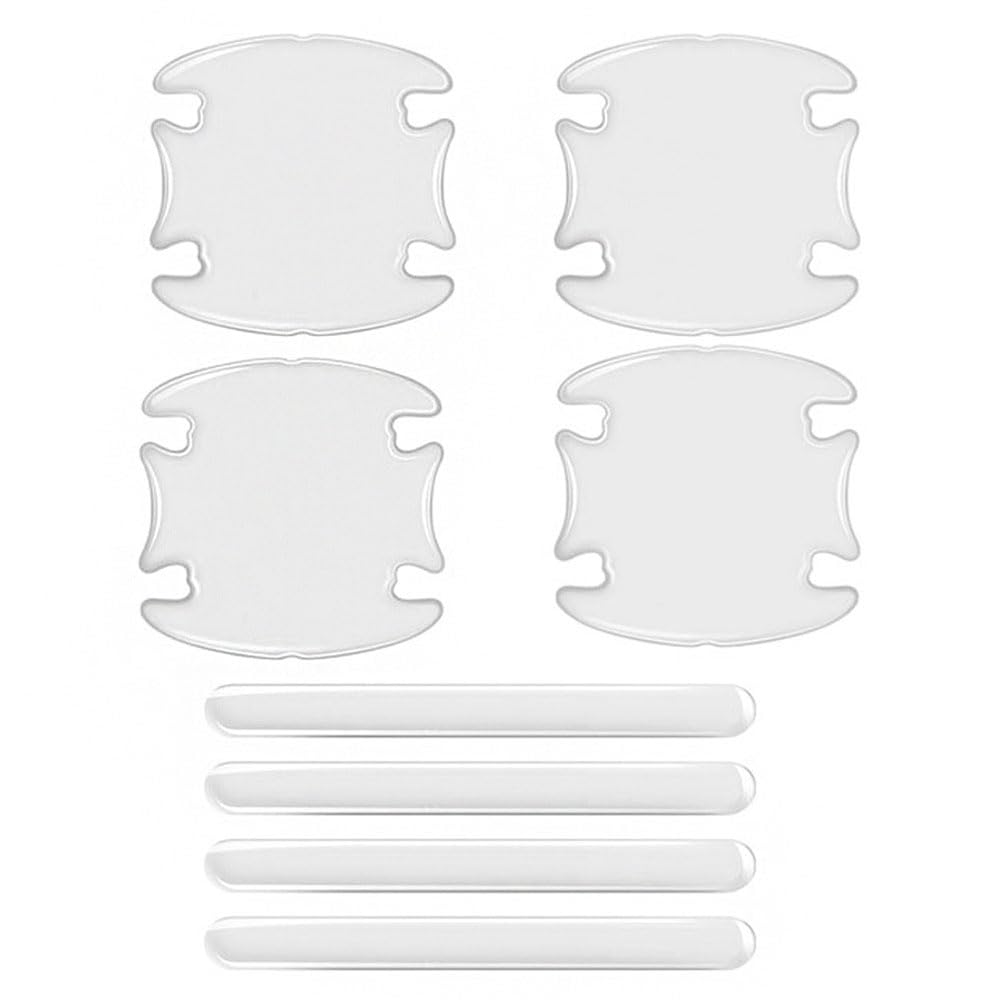 ABCHL 8PCS Clear Door Handle Protectors for DS 3 Crossback (UR 2019-2025 2026),Transparent Paint Protection Film,Anti Scratch Cup Bowl Strip Guards,Scuff Cover Pad