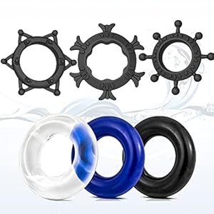 3 stks/set zwarte zachte stretch siliconen verhoogde drukringen voor heren