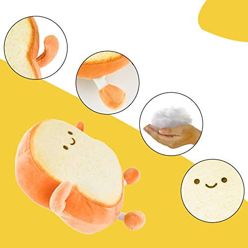 Auptiz Toastbrot Kissen - Weiches Plüschtier in Lustiger Brot Form, 3D Wurf Kissen, Cartoon Puppe Spielzeug (19×18×3cm)
