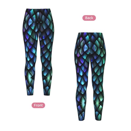 Leggings de compresión suaves para mujer con estampado de dragón 3D místico 4