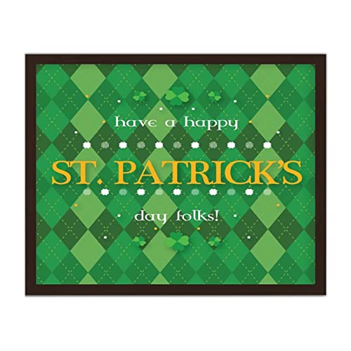 Plaque murale vintage bois Saint Patrick trèfle 40x50cm décor d'ambiance