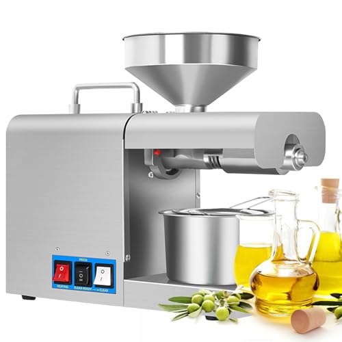 Estrattore Automatico di Olio da Cucina in Acciaio Inossidabile 820W per pressa per Olio Elettrico per Olio di Semi per Uso Domestico Commerciale