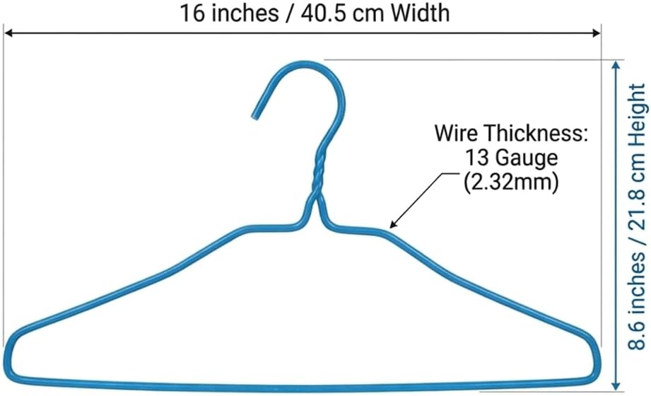 40PCS Heavy Duty Wire Hangers, 13 Gauge Galvanized Steel Clothes Hangers with Non-Slip Plastic Coating, Space Saving Metal Coat Hangers for Closet, Dorm, Laundry & School Locker, Assorted Colors