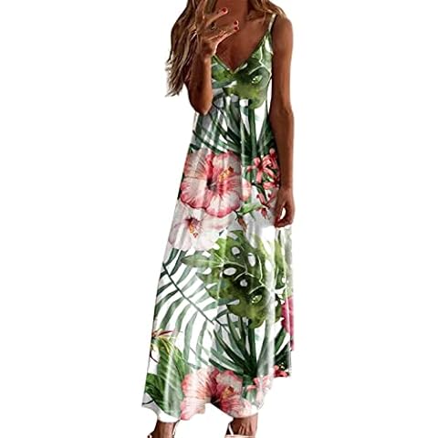VEMOW Vestido Largo Sin Mangas Estampado Talla Grande Cover