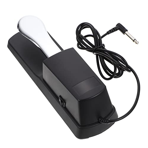 FAVOMOTO Electronic Keyboard Piano Sustain Pedal Piano Sustain Foot Pedal Silver Sturdy Easy to Carry