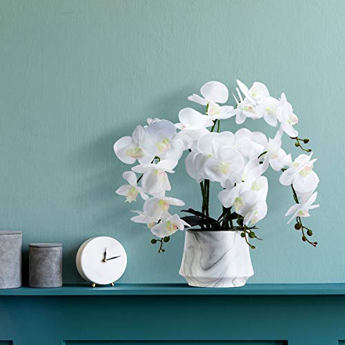 Artificial Orchid Fake Flowers Phalaenopsis Orchid Faux Orchids Flowers Decor Indoor White Orchid Kitchen Table Centerpiece Decorative Flowers For Wedding Living Room Bedroom Flower Arrangement #TOP3