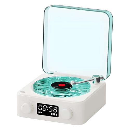 ERYUE tourne-disque,Lecteur de projecteur de vagues océaniques avec plateau tournant d'ondulation de l'eau Machine portable à bruit blanc pour dormir 4 voies de connexion Haut-parleur BT Écran d'affic