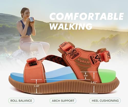 Image of KuaiLu Womens Orthopedic Walking Sandals with Arch Support Recovery Cushion