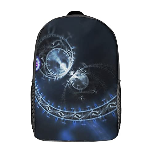 Sac à dos bleu 17 pouces unisexe avec impression 3D pour école et ordinateur