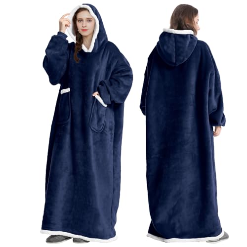 FEELJAM Coperta con maniche, 80x180 cm, Blu Navy