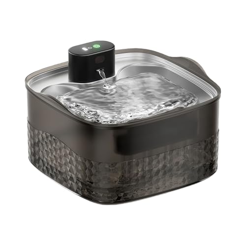 Fontaine à eau pour chats transparente dans le salon avec port USB discret