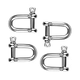 Facilidad de uso: Grillete en forma de D para conectar cables de acero, cadenas y otros accesorios. Antes de usar, asegúrese de que el pasador esté correctamente atornillado en el orificio del anillo, apriételo con la mano y luego use una llave u otra herramienta adecuada para asegurarlo en su lugar.