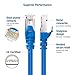 Cable Matters 10Gbps Snagless Shielded Cat 6A Ethernet Cable - 50ft, Cat 6A Cable, Cat6A Cord, Ethernet Cord, Blue
