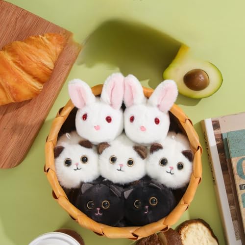 Porte-clés avec queue rotative peluche anti-perte cloche