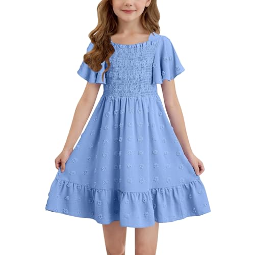 Robe fille dos nu à volants avec imprimé floral frais