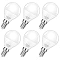 EvaStary Ceiling Fan Light Bulbs, 60W Equivalent E12 LED Bulb, Super Bright 600LM Daylight 5000K Small Base A15 Shape Candelabra Bulb for Chandelier, Ceiling Fans, Non-dimmable, 85-265V, 6 Pack