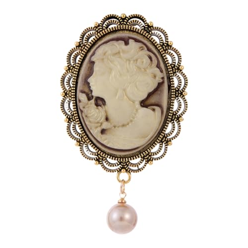 KGCGJVB Victorian Cameo Brooch Pin for Women Vintage Lady Portrait