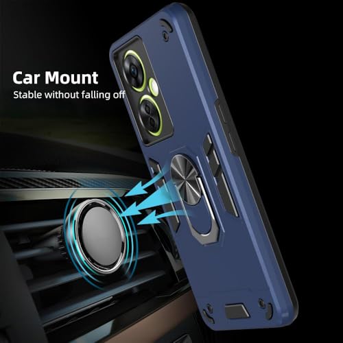 Image of AIBEX Armor Back Cover Compatible for OnePlus Nord CE 3 Lite 5G| Rugged Shockproof Case with Ring Holder & Kickstand | Military-Grade Protection | Magnetic Car Mount Compatible