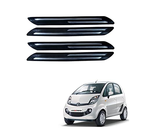 Image of Auto Addict Car Bumper Protector Guard Double Chrome Black Set of 4 Pcs for Tata Nano