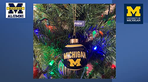 Michigan-Wolverines-Glass-Ball-Ornament--Limited-Edition-FOCO-Glass-Ball-Ornament--Represent-The-NCAA-and-Show-Your-Team-Spirit-with-Officially-Licensed-Wolverines-Football-Holiday-Fan-Decorations