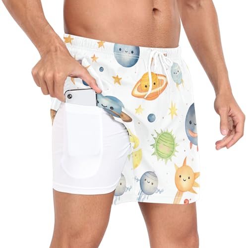 xigua Cute Plante Mens Swim Trunks with Liner, 5 inch Quick Dry Mens Boardshorts for Beach2