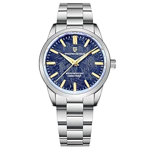 HaiQin Pagani Design 1734 Men’s Casual Watches Japan VH31 Quartz Movement Stainless Steel Strap Palm Leaf Dial 100M Waterproof Super Luminous Sport Analog Watch