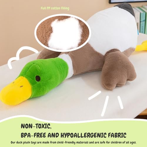 Canard colvert en peluche doudou doux oiseau réaliste 29.5 cm collection faune