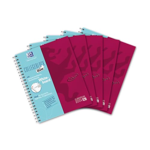 Oxford Europeanbook A4 lot de 5 carnets de notes quadrillés petits carreaux baie