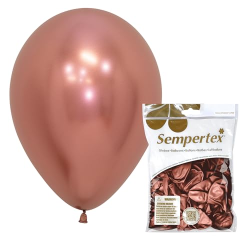 Image of Sempertex Reflex Rose Gold Balloons, Latex, 11 Inch, 25 Pcs