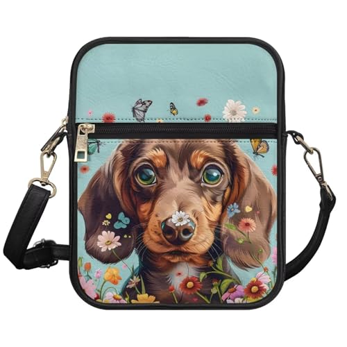 Small Messenger Bag Leather Crossbody Bag for Women Men Fashion Cross Body Shoulder Purse with Adjustable Strap