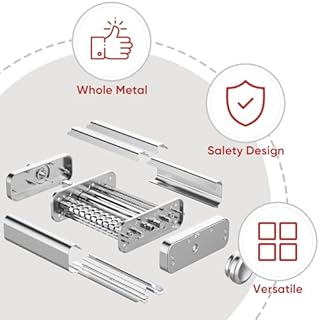 3 in 1 Pasta Attachment for KitchenAid Stand Mixer, All Metal Pasta Maker KitchenAid Attachment, Pasta Sheet Roller, Spaghetti Cutter, Fettuccine Cutter Maker Accessories and Cleaning Brush by Gvode