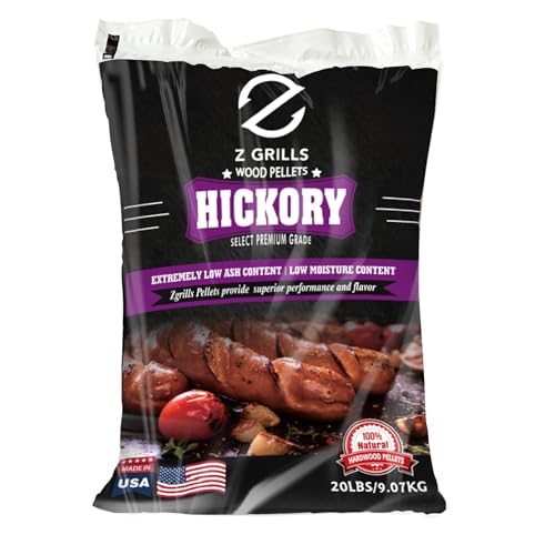 Z GRILLS Holzpellets für Smoker und Grill, Hickory-Pellets, 100% natürlich, 9 kg