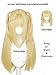 Half and Half MisaAmane Cosplay Wig Long Blonde Anime Ponytail Wigs with Bangs 27.5'' Light Golden Pigtails Gothic Wigs for Halloween Party Daily