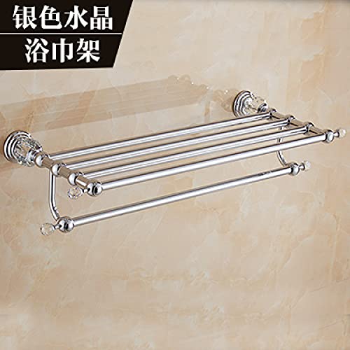 Toallero de pared de latón y cristal plateado de alta gama para baño 4