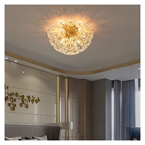 Chandelier Cristal LED Moderne Plafonnier Pétale Blanc D48cm