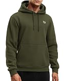 G Gradual Men's Fleece Hoodies Pullover Soft Warm Athletic Workout Gym Hooded Sweatshirt for Men with Pockets(Dark Olive,L)