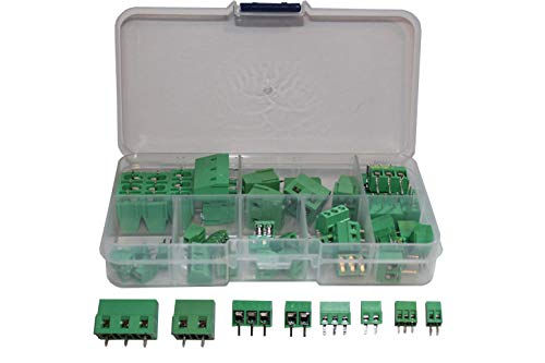 Screw Terminal Block Connector Assortment Kit 2.54/3.8/5.0/7.5mm Pitch 2/3 Pins (40 Piece, 8 Kinds) by QSU