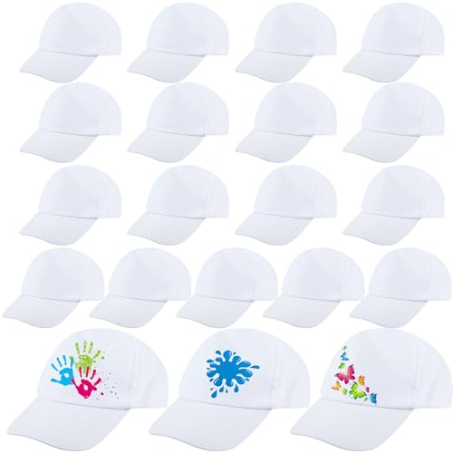20 piezas gorras blancas ajustables para pintar miniatura 1