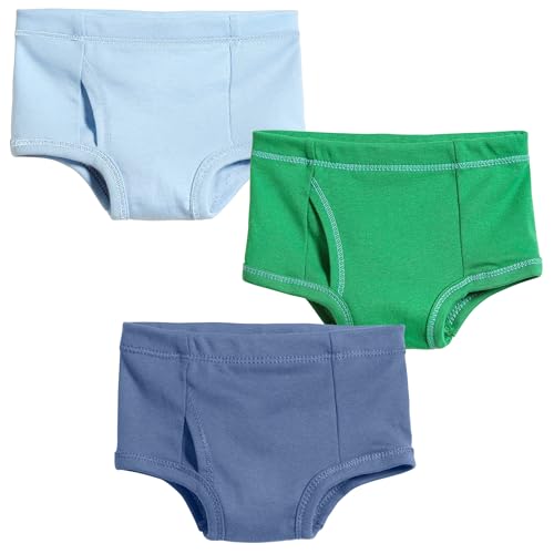 City Threads Made in the USA Boys Cotton Briefs 3-Pack, Soft Cotton Baby Rib Boys Underwear Briefs Multipack (Green, 12Y)