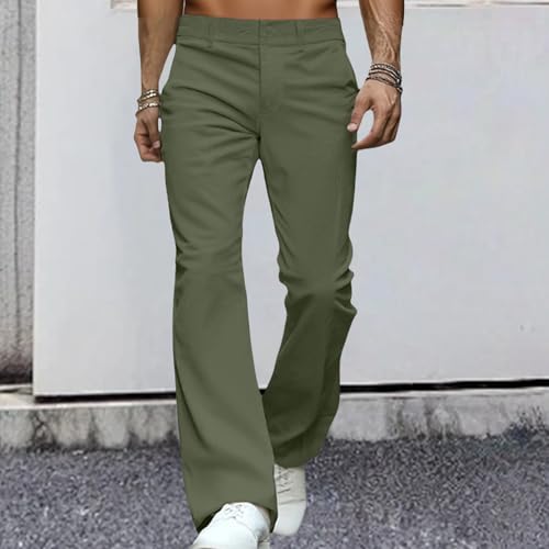 Men's Corduroy Pants Solid Color Flared Legs Trousers Slim Fit Comfort Pants Lightweight Fashion Business Trousers3