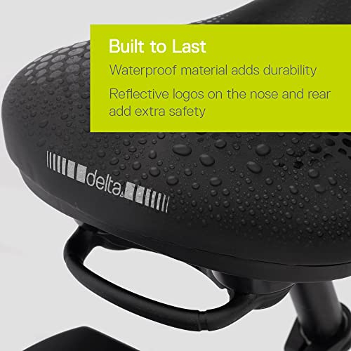 Memory Foam Padded Bike Seat By Delta Cycle, Large - Comfort Saddle, Black - Easy To Mount - Dual Shock Suspension For A Comfortable Ride - Universal Fit & Grab Handle For Easy Transport #TOP4